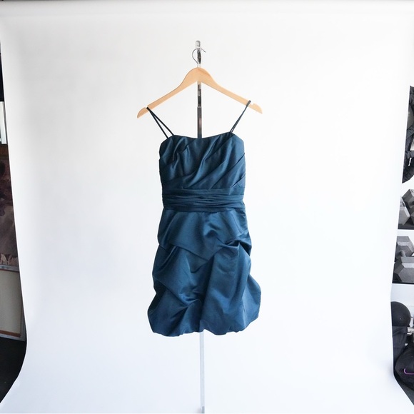 DAVID’S BRIDAL Teal Mini Dress - Picture 11 of 11